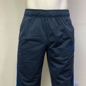 Adidas Men’s  Performance Pants Sz L Dark Grey/ Blue Stripe